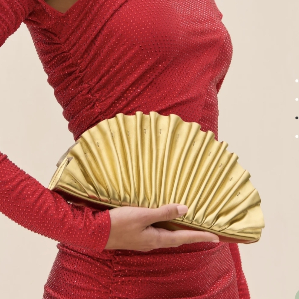 Cult Gaia Nala Mini Clutch In Gold